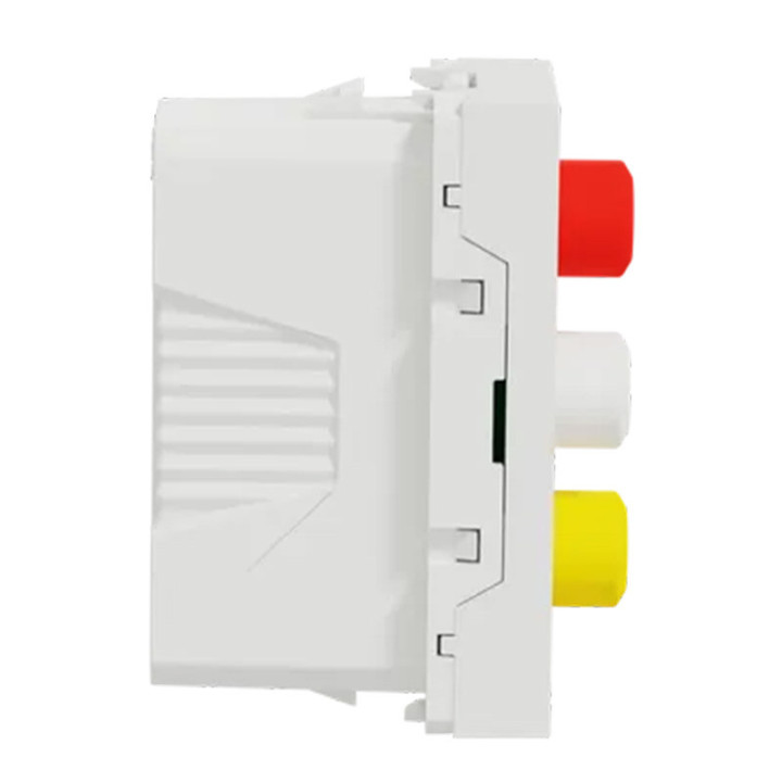 Prise RCA Unica - Triple - 1 module - Blanc
