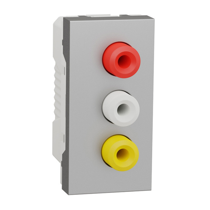 Prise RCA Unica - Triple - 1 module - Alu