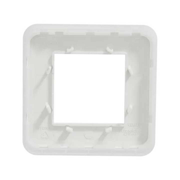Plaque Unica Pro - Blanc antimicrobien - Liseré blanc - 2 modules - 1 poste
