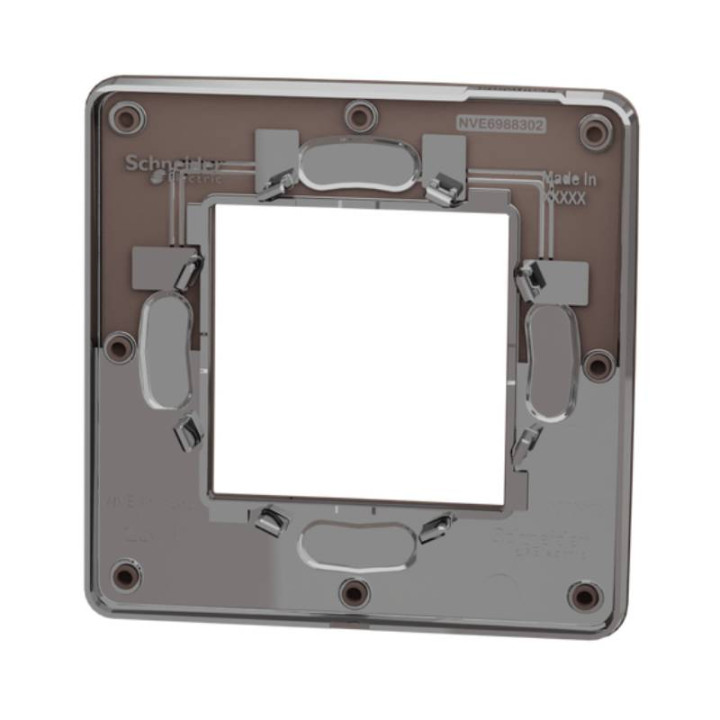 Plaque Unica Studio Color - Chocolat avec liseré anthracite - 2 modules - 1 poste