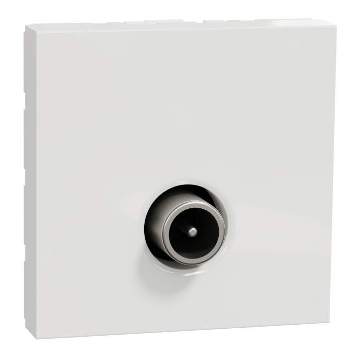 Prise télévision Unica - Mâle - 2 modules - Blanc antimicrobien