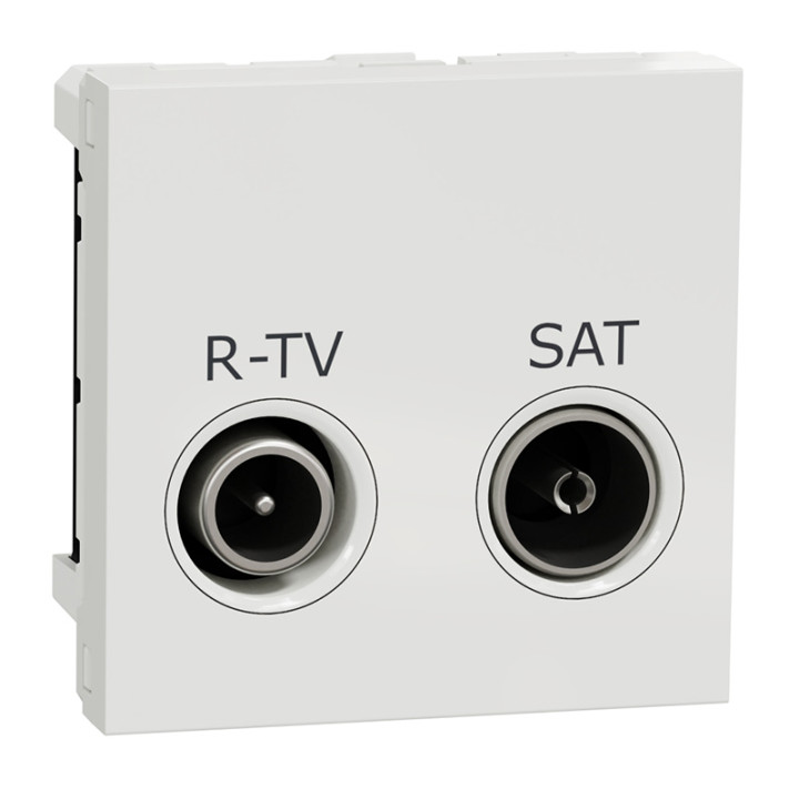Prise R-TV/SAT Unica - 2 modules - Blanc