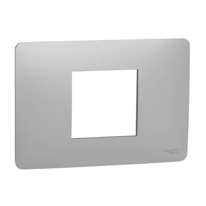 Plaque Unica Studio - Aluminium - 2 modules - 1 poste horizontal