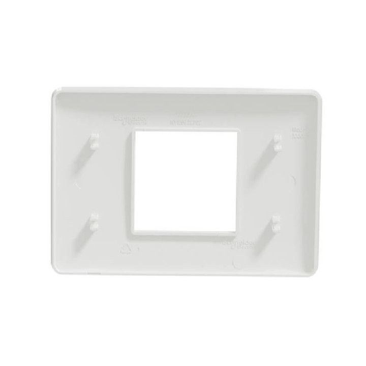 Plaque Unica Studio - Blanc - 2 modules - 1 poste horizontal