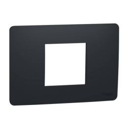 Plaque Unica Studio - Anthracite - 2 modules - 1 poste horizontal
