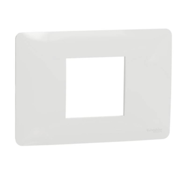 Plaque Unica Studio - Blanc - 2 modules - 1 poste horizontal