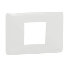 Plaque Unica Studio - Blanc - 2 modules - 1 poste horizontal