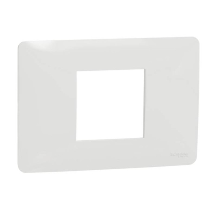 Plaque Unica Studio - Blanc - 2 modules - 1 poste horizontal