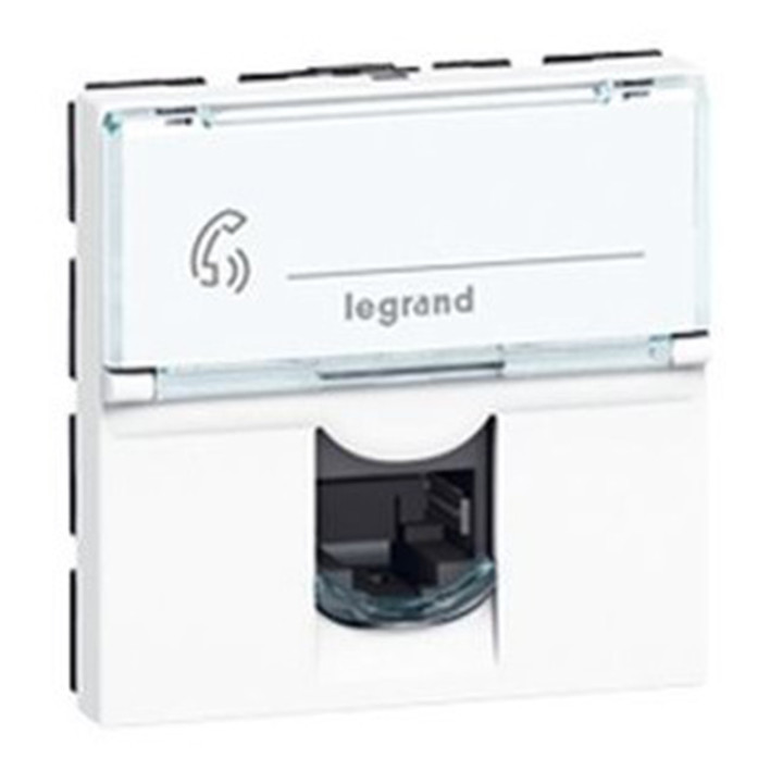 Prise RJ45 Legrand Mosaic - Blanc - Catégorie 6 - FTP - 2 modules