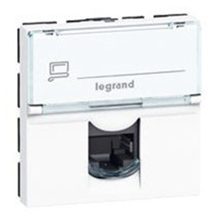 Prise Mosaic RJ45 Catégorie 6 - STP blindée - Blanc 