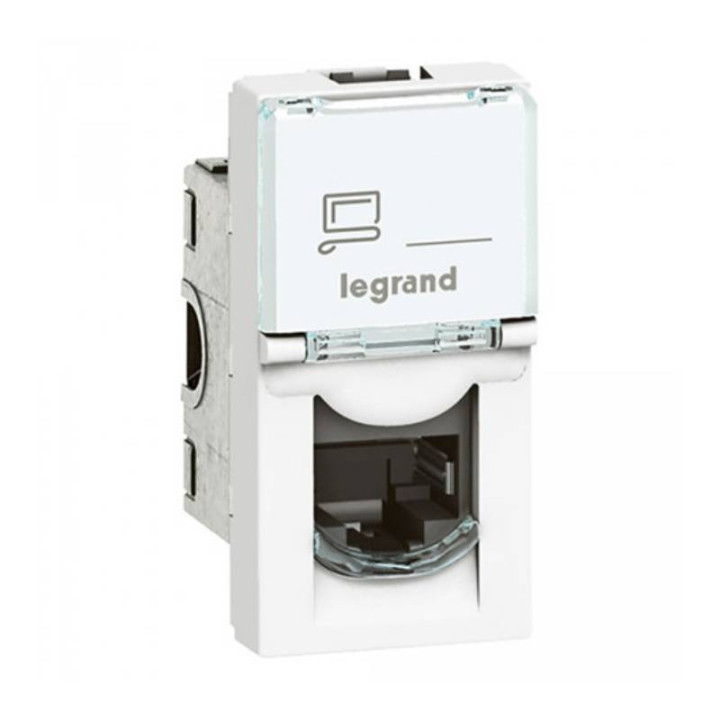 Prise RJ45 LCS² Prog Mosaic blanc - Catégorie 6 - FTP - 1 module