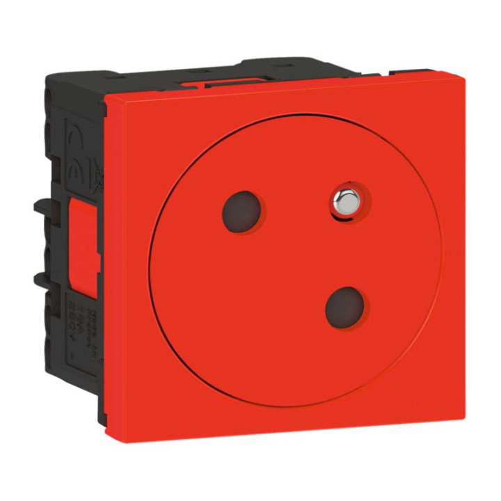 Prise 2P+T Mosaic Link surface - 45° - Rouge