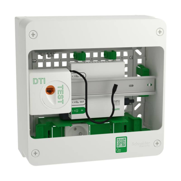 R9H13401VDIXS - Coffret VDI Resi9 Schneider - 1 rangée - 13 modules - Grade 3TV 4xRJ45 - Cat.6a - Blanc