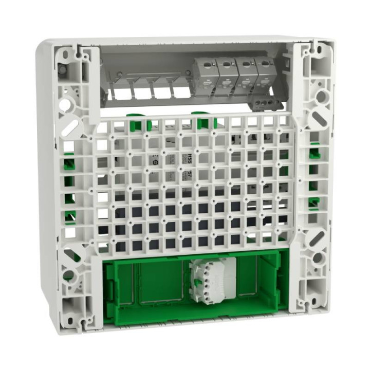 Coffret de communication VDI Resi9 Schneider - 1 rangée - 13 modules - Grade 3TV 4xRJ45 - Cat.6a - Blanc