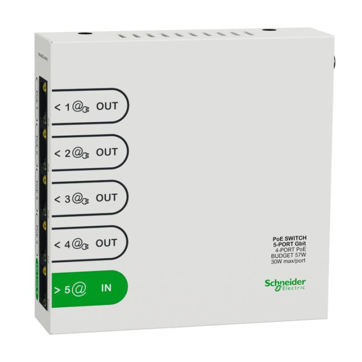 R9H5SWP57 - Switch Ethernet PoE Resi9 Schneider - 4 ports de sortie POE 1Gbits