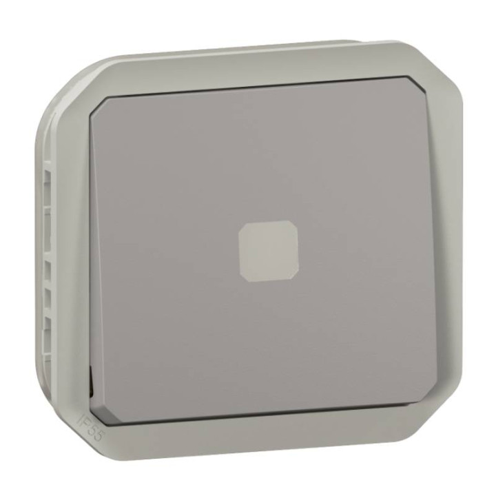 Interrupteur temporisé lumineux sans neutre Plexo Legrand - IP55 - 230V - A composer - Gris