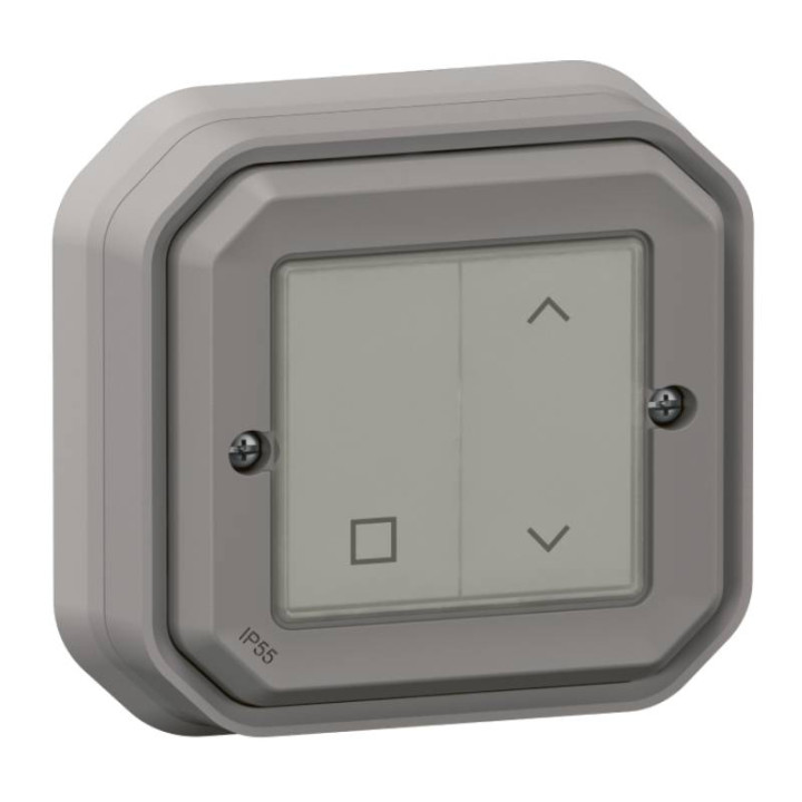 Commande volets roulants Self-e Plexo with Netatmo Legrand - Sans fil et sans pile - IP55 - Gris - Complet
