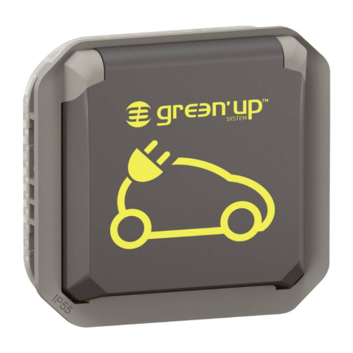 Prise renforcée pour recharge véhicule électrique Green'up Legrand - Plexo - 16A - 230V - A composer - Anthracite