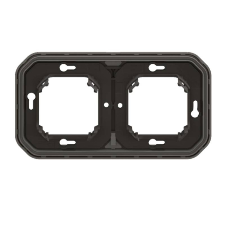 Support de plaque étanche Plexo Legrand - Pour montage encastré - 2 postes - Anthracite