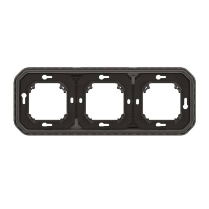 Support de plaque étanche Plexo Legrand - Pour montage encastré - 3 postes - Anthracite