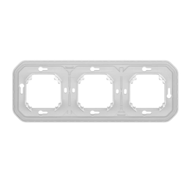Support de plaque Plexo Legrand - IP55 - 3 postes horizontaux - Blanc