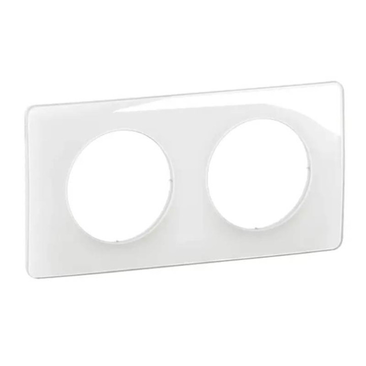 Plaque de finition Céliane Legrand - 2 postes - Blanc émaillé