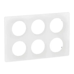 Plaque de finition Céliane Legrand - 2x3 postes - Blanc émaillé