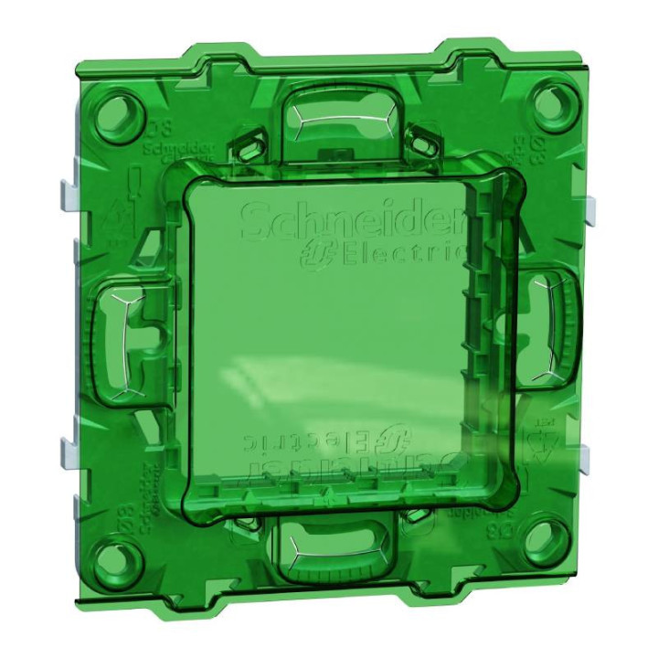 Support de fixation Unica Schneider - Zamak - 2 modules - Avec protection de chantier