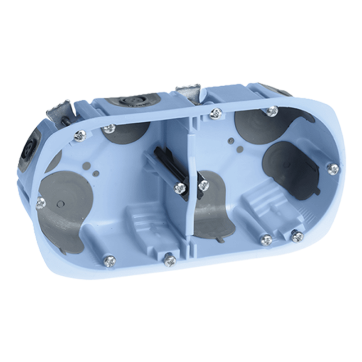 Boite d'encastrement pour cloison sèche - XL Air'Métric - 2 postes - Ø 67mm - Profondeur 50mm - Entraxe 71 mm