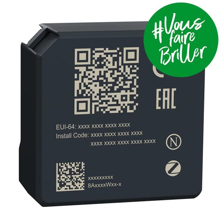 Micromodule encastré pour volet roulant Wiser -  4A - Zigbee - Gris foncé