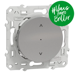 Commande pour volet roulant Odace Wiser Schneider - 4A - Zigbee - Alu