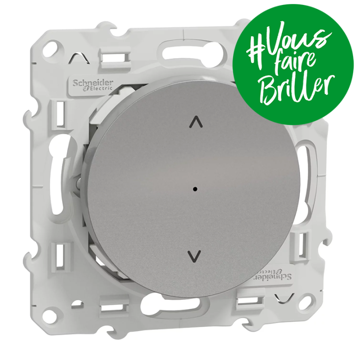 Commande pour volet roulant Odace Wiser Schneider - 4A - Zigbee - Alu
