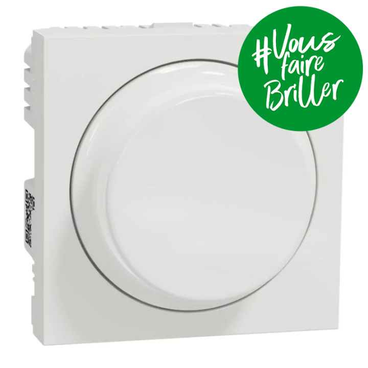 Variateur rotatif Unica Wiser Schneider - 2 fils -  Zigbee - Blanc