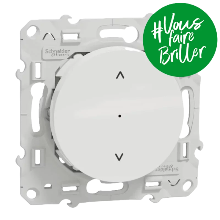 Commande pour volet roulant Odace Wiser Schneider - 4A - Zigbee - Blanc