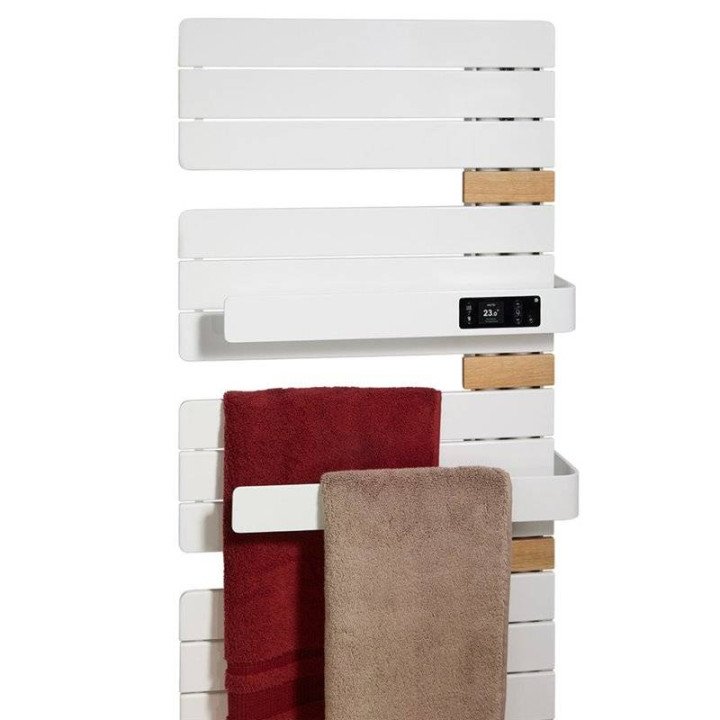 Sèche-serviettes connecté soufflant Allure 3 Virtuose - Mât à droite - 750+1000W - Gris Roche
