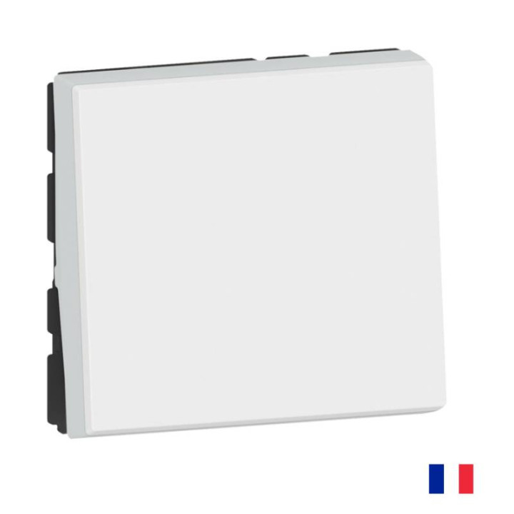 Poussoir Mosaic Easy-LED - 6 AX - 250 V - 2 modules - Blanc