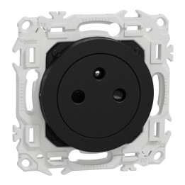 Prise de courant 2P+T affleurante Odace Schneider Electric - 16A - Noir