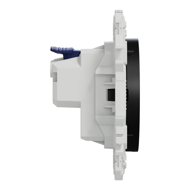 Prise de courant 2P+T affleurante Odace Schneider Electric - 16A - Noir