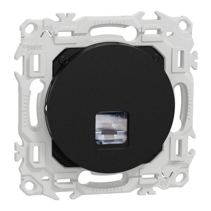 Prise RJ45 Odace Schneider Electric - Cat.6 - STP - Noir