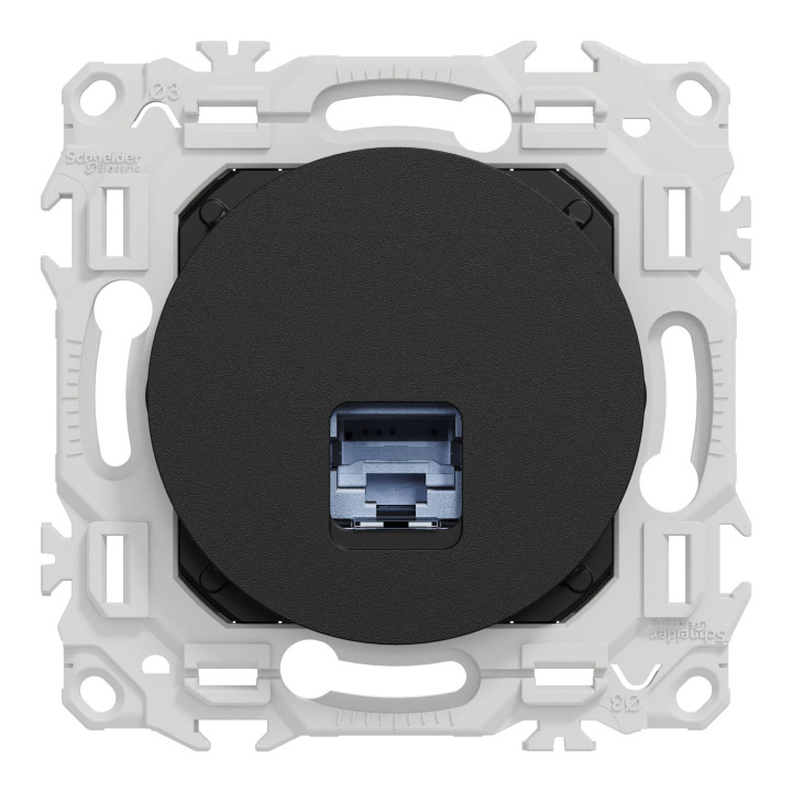 Prise RJ45 Odace Schneider Electric - Cat.6 - STP - Noir