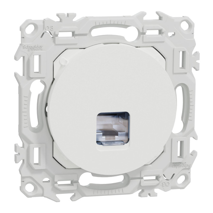 Prise RJ45 Odace Schneider Electric - Cat.6A - STP - Blanc