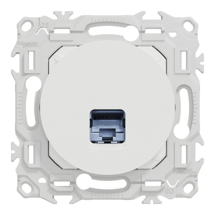 Prise RJ45 Odace Schneider Electric - Cat.6A - STP - Blanc