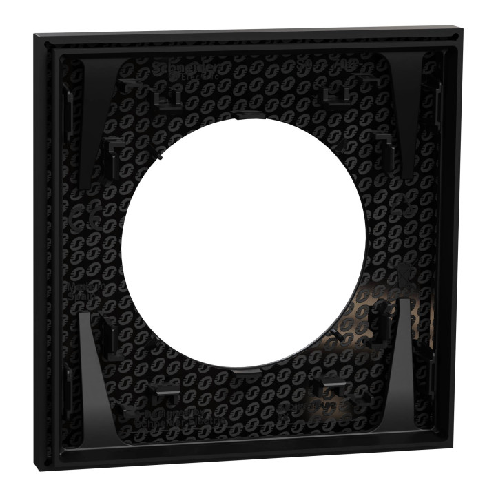 Plaque Odace Schneider Electric - 1 poste - Noir Onyx
