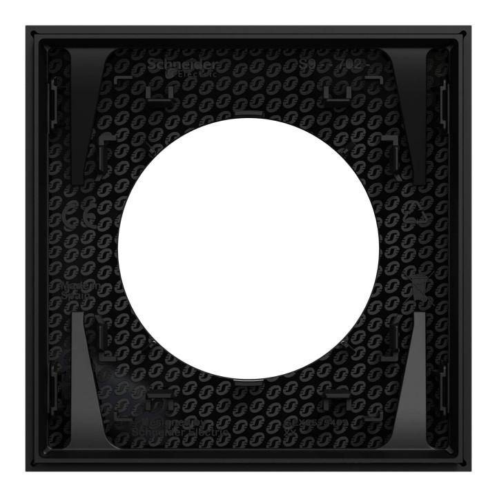Plaque Odace Schneider Electric - 1 poste - Noir Onyx