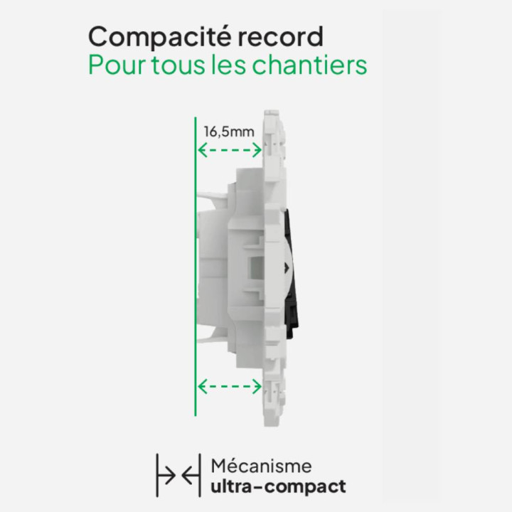 Double Va-et-Vient Odace Schneider Electric - Noir