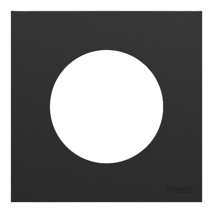Plaque Odace Schneider Electric - 1 poste - Noir Onyx