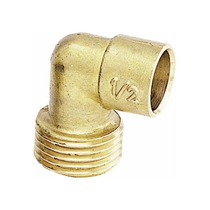 Raccord laiton 92GCU coude 90° femelle à souder mâle à visser 12-3/8