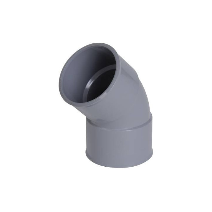 Raccord évacuation coude simple femelle 45° 63mm