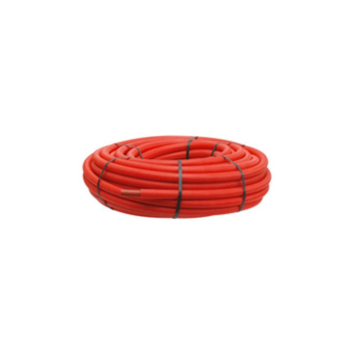 Tube PER polyéthylène prégainé couronne 16x1,5 100m rouge