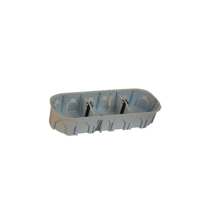 Boîte d'encastrement - cloison sèche - vis - 3 postes - horizontal/vertical - profondeur 40mm
